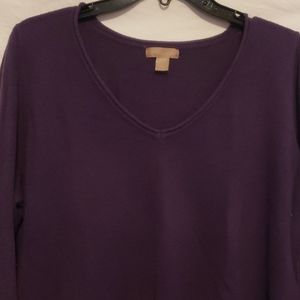 Royal Grape Women's V Neck Sweater